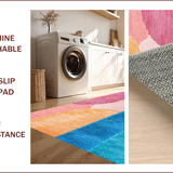 Ultra Soft Area Rug, Non Slip, Stain Resistant, Washable Area Rugs for Living Room, Bedroom, Colorful Geometric Bedroom Rug for Girls(Pink)