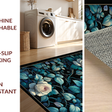 Chic Black Floral Fusion(Blue)