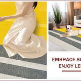 Ultra Soft Area Rug, Non Slip, Stain Resistant, Washable Area Rugs for Living Room, Bedroom, Microfiber Striped Shower(Yellow)