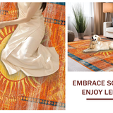 Ultra Soft Area Rug, Non Slip, Stain Resistant, Washable Area Rugs for Living Room, Bedroom, Sophisticated Abstract Warmth Design(Orange)