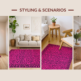 Ultra Soft Area Rug, Non Slip, Stain Resistant, Washable Area Rugs for Living Room, Bedroom, Striking Contemporary Animal Print(Pink)