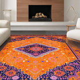 Ultra Soft Area Rug, Non Slip, Stain Resistant, Washable Area Rugs for Living Room, Bedroom, Chic Modern Layered Textures(Orange)