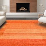 Ultra Soft Area Rug, Non Slip, Stain Resistant, Washable Area Rugs for Living Room, Bedroom, Rustic Short Pile Elegance(Orange)