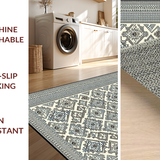 Ultra Soft Area Rug, Non Slip, Stain Resistant, Washable Area Rugs for Living Room, Bedroom, Stylish Monochrome Lattice Appeal(Beige)
