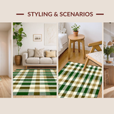 Trendy Green and Beige Checkered Look(Beige)
