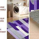 Ultra Soft Area Rug, Non Slip, Stain Resistant, Washable Area Rugs for Living Room, Bedroom, Luxurious Textured Linear Elements(Purple)