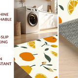 Ultra Soft Area Rug, Non Slip, Stain Resistant, Washable Area Rugs for Living Room, Bedroom, Artistic Colorful Fruit Visuals(Orange)