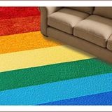 Ultra Soft Area Rug, Non Slip, Stain Resistant, Washable Area Rugs for Living Room, Bedroom, Rainbow Stripe Plush(Red)