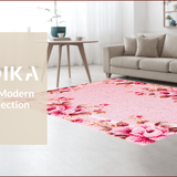 Ultra Soft Area Rug, Non Slip, Stain Resistant, Washable Area Rugs for Living Room, Bedroom, Faux Wool Pink Accent Rug for Home Office(Pink)