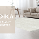 Ultra Soft Area Rug, Non Slip, Stain Resistant, Washable Area Rugs for Living Room, Bedroom, Rustic Textured Scalloped Motif(Beige)