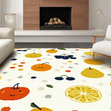Ultra Soft Area Rug, Non Slip, Stain Resistant, Washable Area Rugs for Living Room, Bedroom, Charming Minimalist Fruit Illustration(Orange)