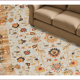 Ultra Soft Area Rug, Non Slip, Stain Resistant, Washable Area Rugs for Living Room, Bedroom, Elegant Distressed Floral Aesthetic(Beige)