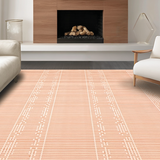 Ultra Soft Area Rug, Non Slip, Stain Resistant, Washable Area Rugs for Living Room, Bedroom, Stylish Peach Trellis Arrangement(Orange)