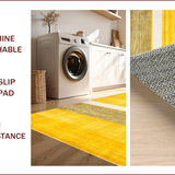 Ultra Soft Area Rug, Non Slip, Stain Resistant, Washable Area Rugs for Living Room, Bedroom, Modern Abstract Tiled Arrangement(Yellow)