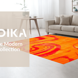 Ultra Soft Area Rug, Non Slip, Stain Resistant, Washable Area Rugs for Living Room, Bedroom, Chic Fuzzy Rustic Vibe Accents(Orange)