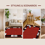 Ultra Soft Area Rug, Non Slip, Stain Resistant, Washable Area Rugs for Living Room, Bedroom, Trendy Y2K Inspired Graphic Style(Red)