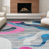 Ultra Soft Area Rug, Non Slip, Stain Resistant, Washable Area Rugs for Living Room, Bedroom, Eclectic Color Splash Design(Gray)