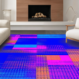 Ultra Soft Area Rug, Non Slip, Stain Resistant, Washable Area Rugs for Living Room, Bedroom, Modern Colorful Geometric Design(Blue)