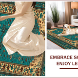 Ultra Soft Area Rug, Non Slip, Stain Resistant, Washable Area Rugs for Living Room, Bedroom, Rustic Western Brown Teal Living Room Washable Rug(Blue)