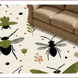 Ultra Soft Area Rug, Non Slip, Stain Resistant, Washable Area Rugs for Living Room, Bedroom, Nature-Inspired Stain-Resistant Bedroom Carpet(Ivory)