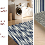 Ultra Soft Area Rug, Non Slip, Stain Resistant, Washable Area Rugs for Living Room, Bedroom, Serene Coastal Vibe with Anchor(Blue)