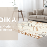 Ultra Soft Area Rug, Non Slip, Stain Resistant, Washable Area Rugs for Living Room, Bedroom, Elegant Soft Ogee Pattern(Beige)