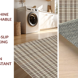 Ultra Soft Area Rug, Non Slip, Stain Resistant, Washable Area Rugs for Living Room, Bedroom, Transitional Beige Geometric Flair(Beige)