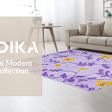 Ultra Soft Area Rug, Non Slip, Stain Resistant, Washable Area Rugs for Living Room, Bedroom, Rustic Floral Patterned Welcome Mat(Purple)