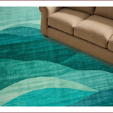 Ultra Soft Area Rug, Non Slip, Stain Resistant, Washable Area Rugs for Living Room, Bedroom, Artistic Multicolor Geometric Expression(Blue)
