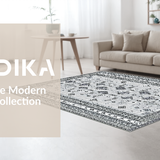 Ultra Soft Area Rug, Non Slip, Stain Resistant, Washable Area Rugs for Living Room, Bedroom, Chic Soft Patterned Surface(Gray)