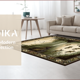 Ultra Soft Area Rug, Non Slip, Stain Resistant, Washable Area Rugs for Living Room, Bedroom, Rustic Nature-Inspired Bass Scene(Brown)