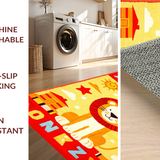 Ultra Soft Area Rug, Non Slip, Stain Resistant, Washable Area Rugs for Living Room, Bedroom, Charming Baby Safari Palette(Yellow)