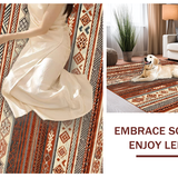 Ultra Soft Area Rug, Non Slip, Stain Resistant, Washable Area Rugs for Living Room, Bedroom, Elegant Linear Motif with Warmth(Brown)