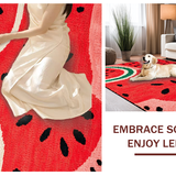 Ultra Soft Area Rug, Non Slip, Stain Resistant, Washable Area Rugs for Living Room, Bedroom, Playful Tropical Fruit Aesthetic(Red)
