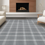 Ultra Soft Area Rug, Non Slip, Stain Resistant, Washable Area Rugs for Living Room, Bedroom, Artful Abstract Black Checker Theme(Gray)