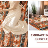 Ultra Soft Area Rug, Non Slip, Stain Resistant, Washable Area Rugs for Living Room, Bedroom, Geometric Rich Sunset Palette(Orange)