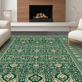 Luxurious Low Pile Medallion Motif(Green)