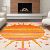 Ultra Soft Area Rug, Non Slip, Stain Resistant, Washable Area Rugs for Living Room, Bedroom, Vibrant Playful Color Splash Design(Orange)