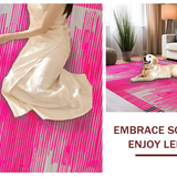 Ultra Soft Area Rug, Non Slip, Stain Resistant, Washable Area Rugs for Living Room, Bedroom, Playful Modern Wildlife Style(Pink)