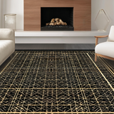 Ultra Soft Area Rug, Non Slip, Stain Resistant, Washable Area Rugs for Living Room, Bedroom, Sleek Black and White Pattern(Black)