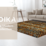 Ultra Soft Area Rug, Non Slip, Stain Resistant, Washable Area Rugs for Living Room, Bedroom, Earthy Toned Wild Spirit(Orange)