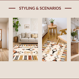 Ultra Soft Area Rug, Non Slip, Stain Resistant, Washable Area Rugs for Living Room, Bedroom, Elegant Beige Animal Motif(Beige)