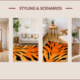 Ultra Soft Area Rug, Non Slip, Stain Resistant, Washable Area Rugs for Living Room, Bedroom, Vibrant Exotic Patterned Textiles(Orange)