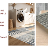 Ultra Soft Area Rug, Non Slip, Stain Resistant, Washable Area Rugs for Living Room, Bedroom, Chic Minimalist Textured Geometric Motif(Gray)
