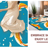 Ultra Soft Area Rug, Non Slip, Stain Resistant, Washable Area Rugs for Living Room, Bedroom, Colorful Cartoonish Sea Animal Motif(Blue)
