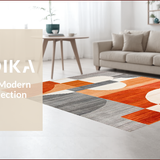 Ultra Soft Area Rug, Non Slip, Stain Resistant, Washable Area Rugs for Living Room, Bedroom, Vibrant Modern Artful Display(Orange)