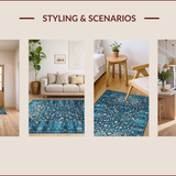 Ultra Soft Area Rug, Non Slip, Stain Resistant, Washable Area Rugs for Living Room, Bedroom, Rustic Vintage Diamond Texture(Blue)