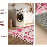 Ultra Soft Area Rug, Non Slip, Stain Resistant, Washable Area Rugs for Living Room, Bedroom, Charming Rodeo Animal Pattern(Pink)