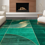 Ultra Soft Area Rug, Non Slip, Stain Resistant, Washable Area Rugs for Living Room, Bedroom, Luxurious Fluffy Asymmetrical Design(Green)