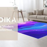 Ultra Soft Area Rug, Non Slip, Stain Resistant, Washable Area Rugs for Living Room, Bedroom, Dynamic Multicolor Wave Aesthetic(Blue)